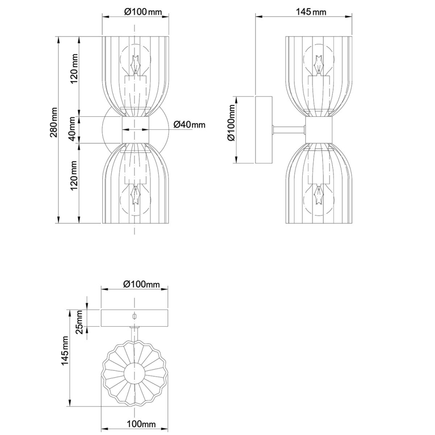 Seinavalgusti PIEGA 2xE14/10W/230V messing/valge
