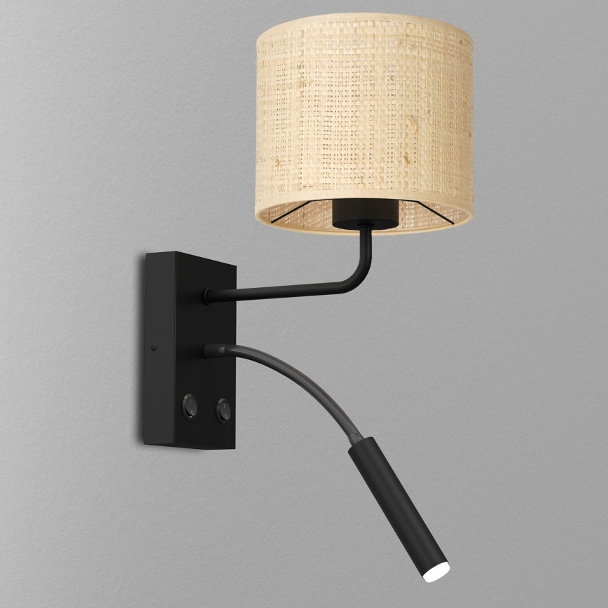 Seinavalgusti RATTAN 1xE27/60W+1xG9/8W/230V punutud