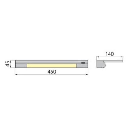 Seinavalgusti riiuliga APERA T5 G5/8W/230V 45 cm