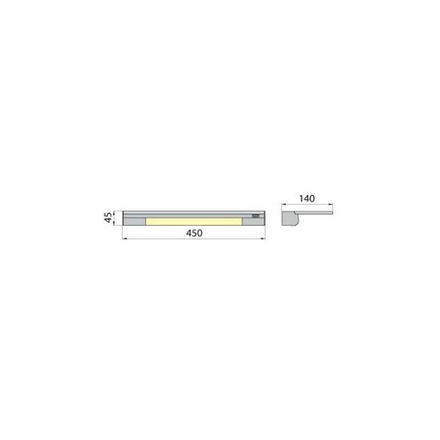 Seinavalgusti riiuliga APERA T5 G5/8W/230V 45 cm