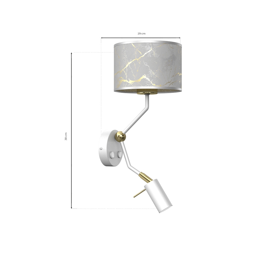 Seinavalgusti SENSO 1xE27/40W/230V + 1xGU10/MR11/7W valge