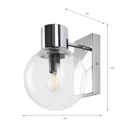 Seinavalgusti SFERIO 1xE14/5W/230V läikiv kroom/selge klaas