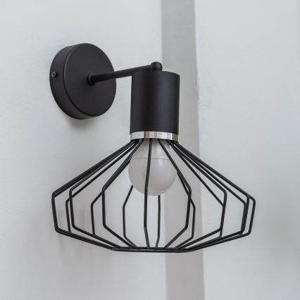 Seinavalgusti SOLANO 1xE27/15W/230V must/läikiv kroom