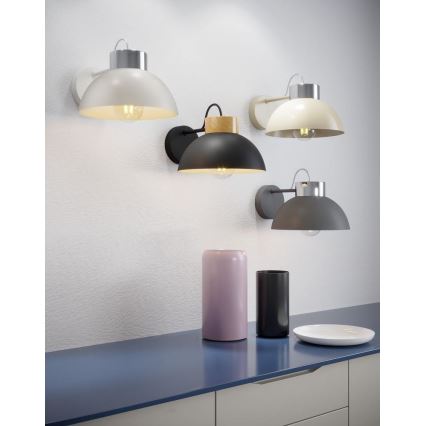 Seinavalgusti TEDI 1xE27/60W/230V antratsiit/läikiv kroom