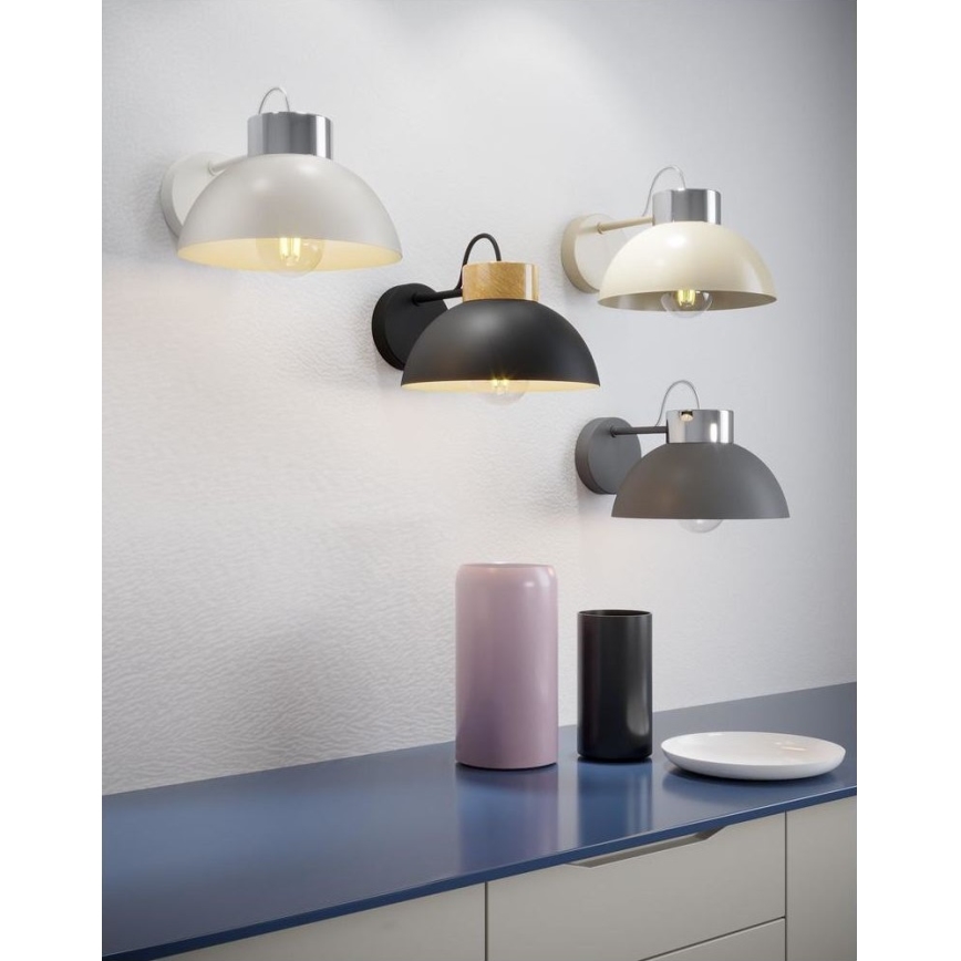 Seinavalgusti TEDI 1xE27/60W/230V antratsiit/läikiv kroom