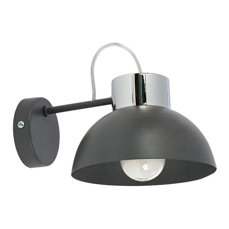 Seinavalgusti TEDI 1xE27/60W/230V antratsiit/läikiv kroom