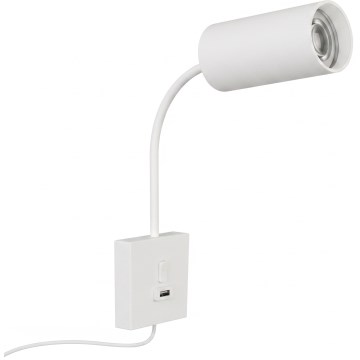Seinavalgusti USB-iga PUNTO 1xGU10/9W/230V valge