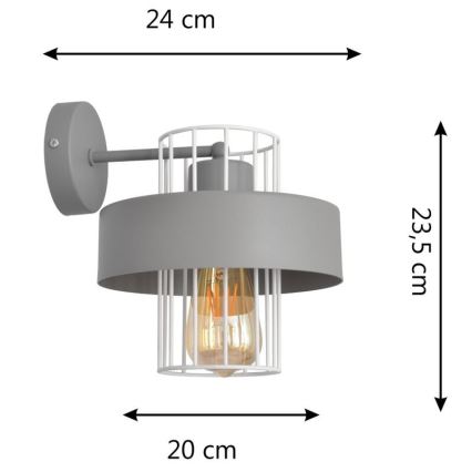 Seinavalgusti VOLTA 1xE27/15W/230V hall