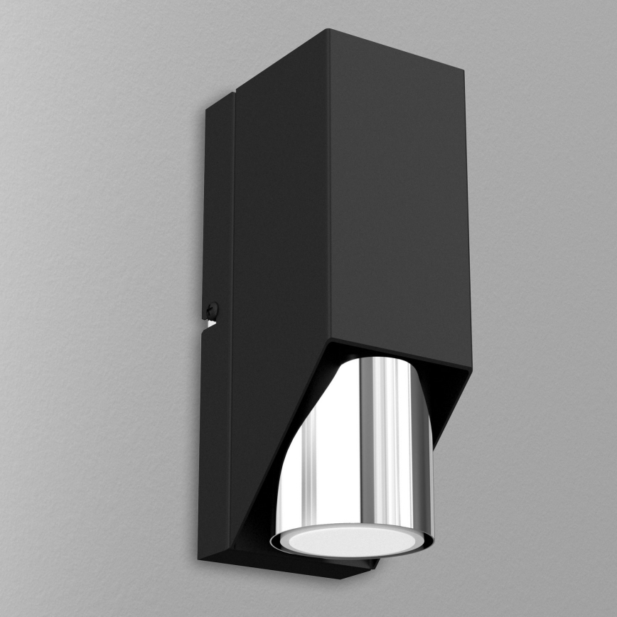Seinavalgusti WALL 1xGU10/8W/230V must/läikiv kroom