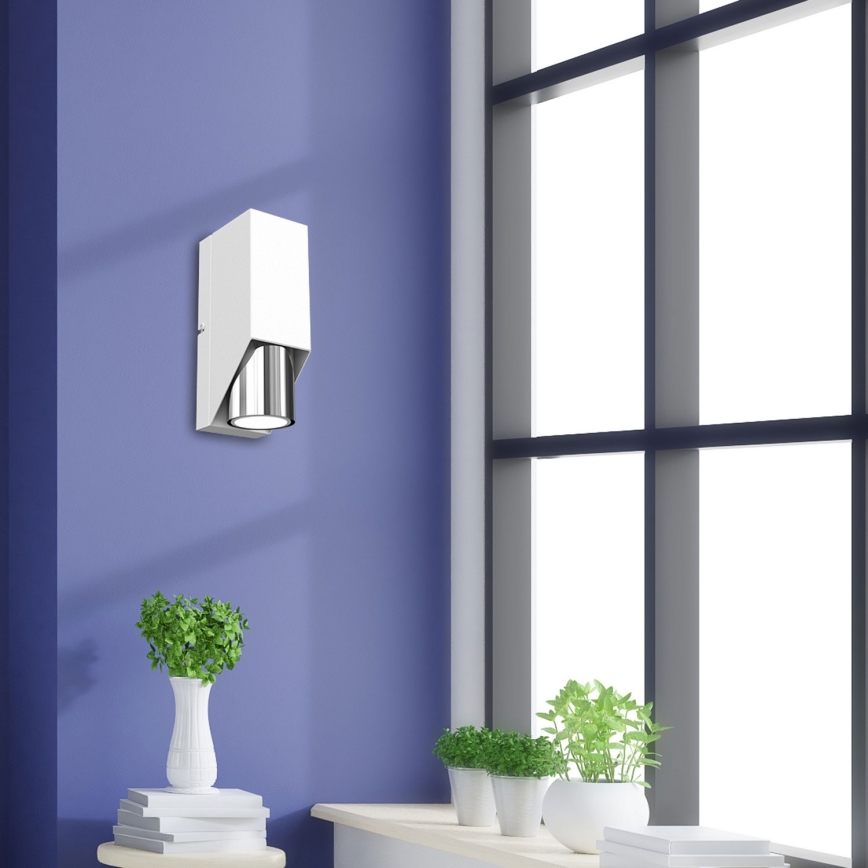 Seinavalgusti WALL 1xGU10/8W/230V valge/läikiv kroom