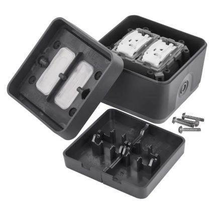 Seinlüliti, 2-nupuline, vahelduv, nr. 6+6, IP55, antratsiit