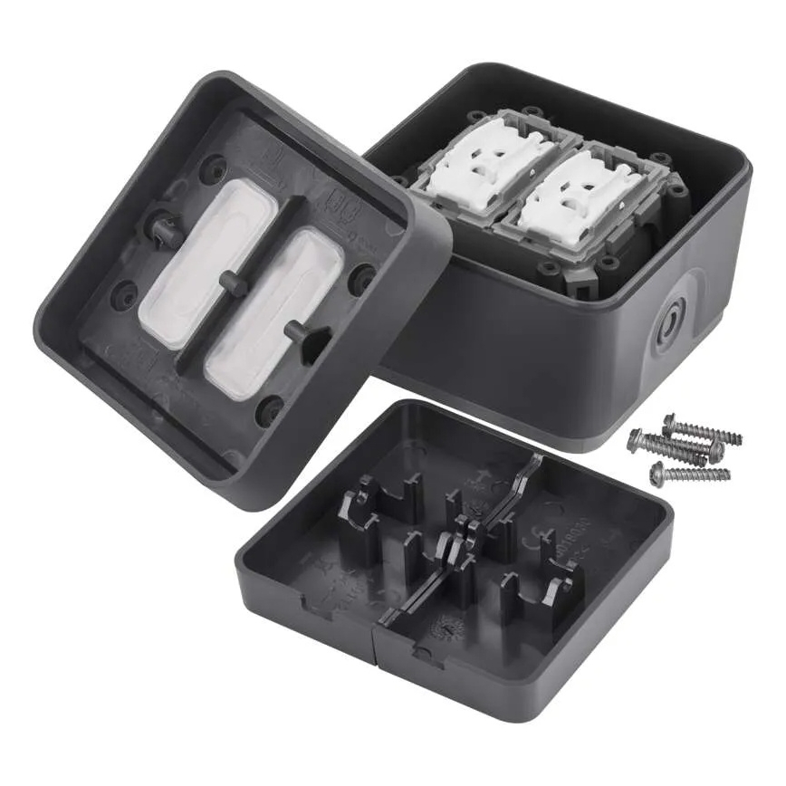 Seinlüliti, 2-nupuline, vahelduv, nr. 6+6, IP55, antratsiit