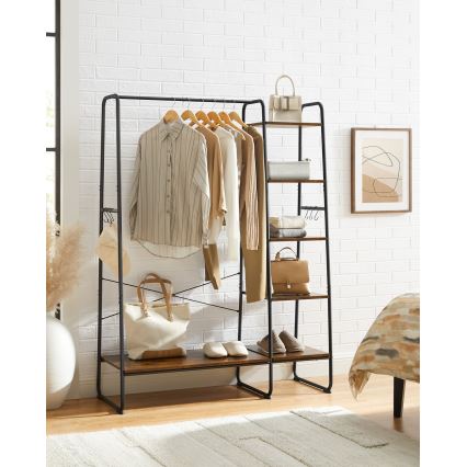 Seisev riidepuu LINEA pruun/must