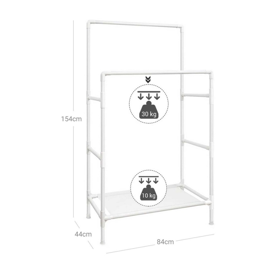 Seisev riidepuu LINEA valge