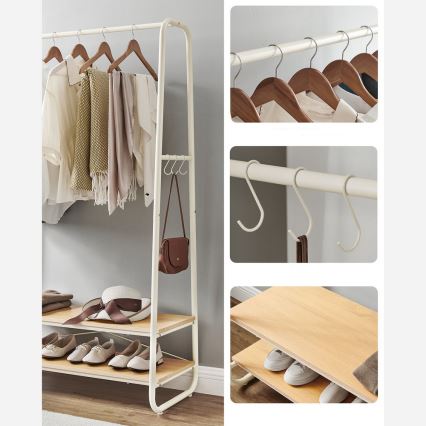 Seisev riidepuu LINEA valge/pruun