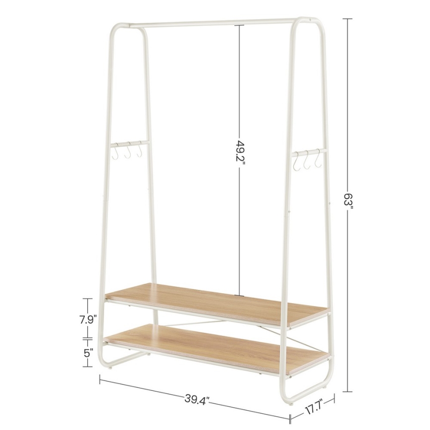 Seisev riidepuu LINEA valge/pruun