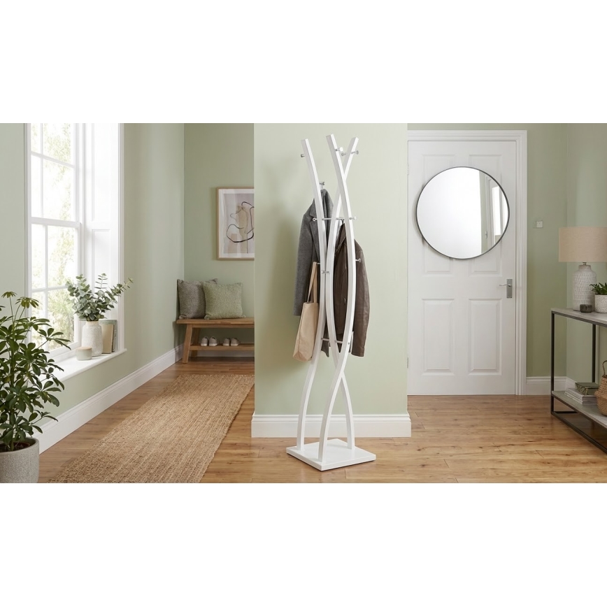 Seisev riidepuu VALET 179x35 cm valge