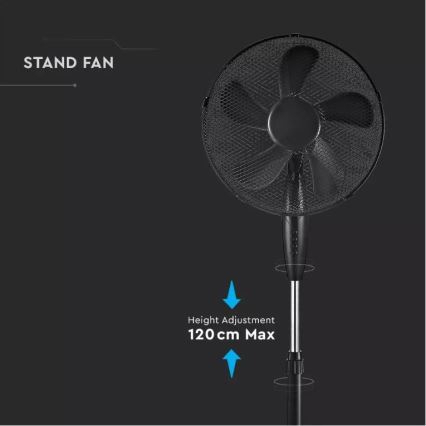 Seisev ventilaator, Ø 43 cm, 55 W / 230 V, must
