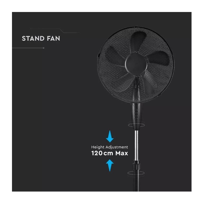Seisev ventilaator, Ø 43 cm, 55 W / 230 V, must