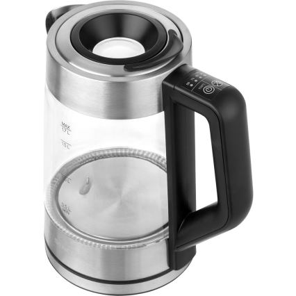 Sencor - 1,7 l temperatuuri reguleeriv veekeetja 2200W/230V mati kroom/must