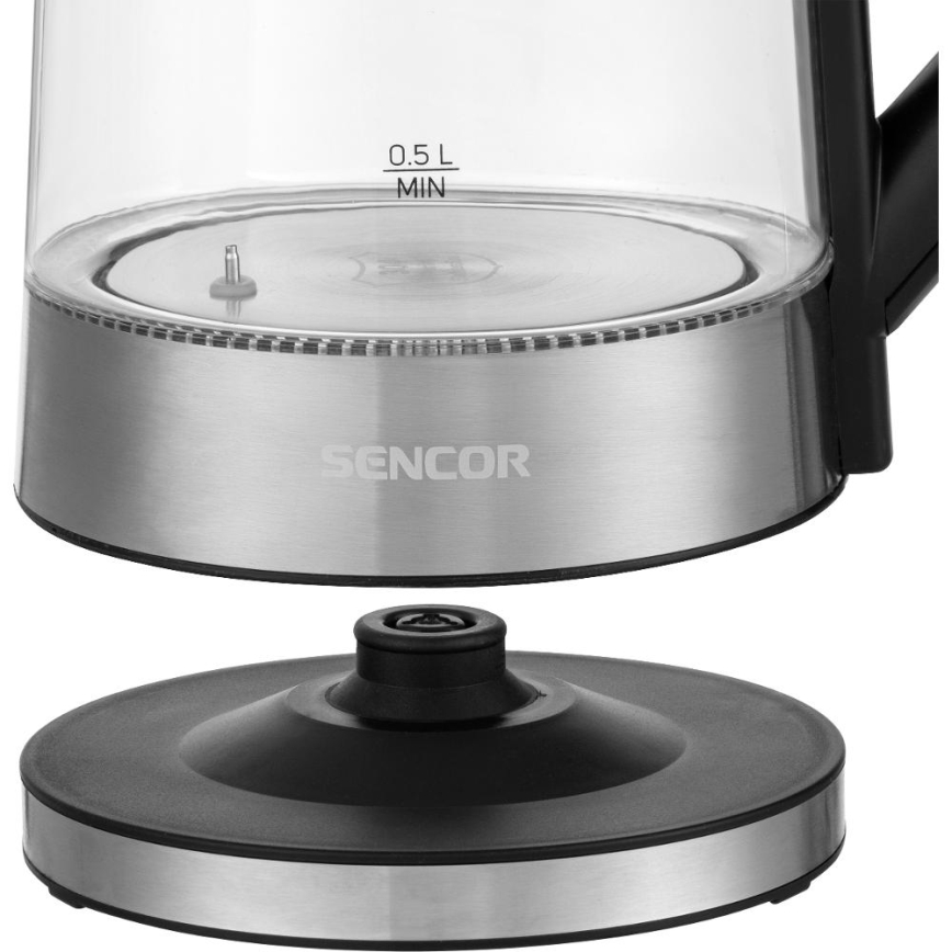 Sencor - 1,7 l temperatuuri reguleeriv veekeetja 2200W/230V mati kroom/must