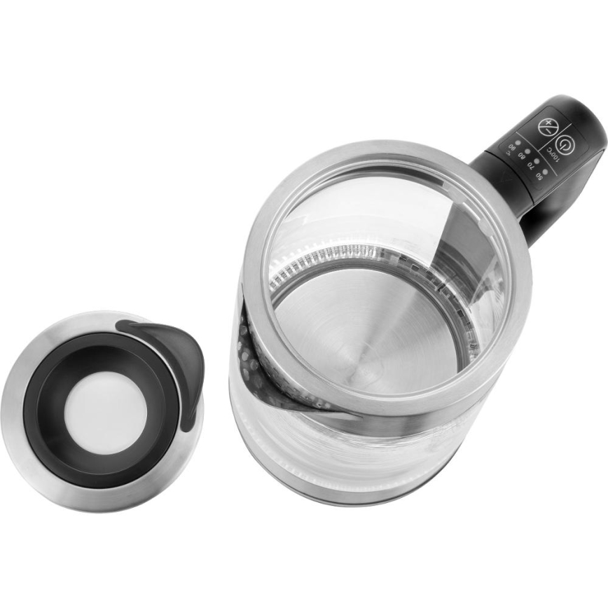 Sencor - 1,7 l temperatuuri reguleeriv veekeetja 2200W/230V mati kroom/must