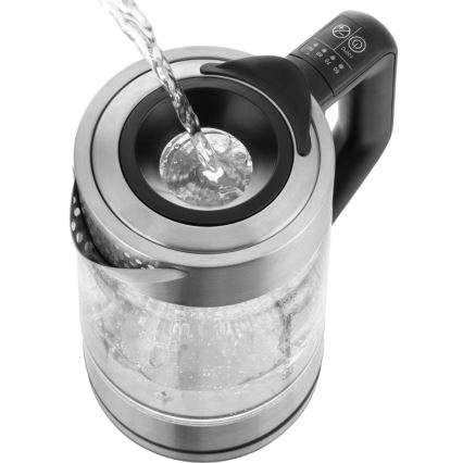 Sencor - 1,7 l temperatuuri reguleeriv veekeetja 2200W/230V mati kroom/must