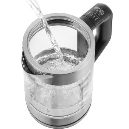 Sencor - 1,7 l temperatuuri reguleeriv veekeetja 2200W/230V mati kroom/must