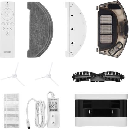 Sencor - 2‑ühes robottolmuimeja mopifunktsiooniga, 50 W / 5000 mAh, Wi‑Fi, valge + kaugjuhtimispult