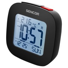Sencor - Äratuskell LCD ekraani ja termomeetriga 2xAAA must