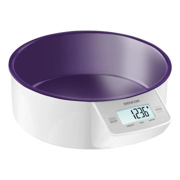 Sencor - Digitaalne köögikaal 2xAAA valge/lilla