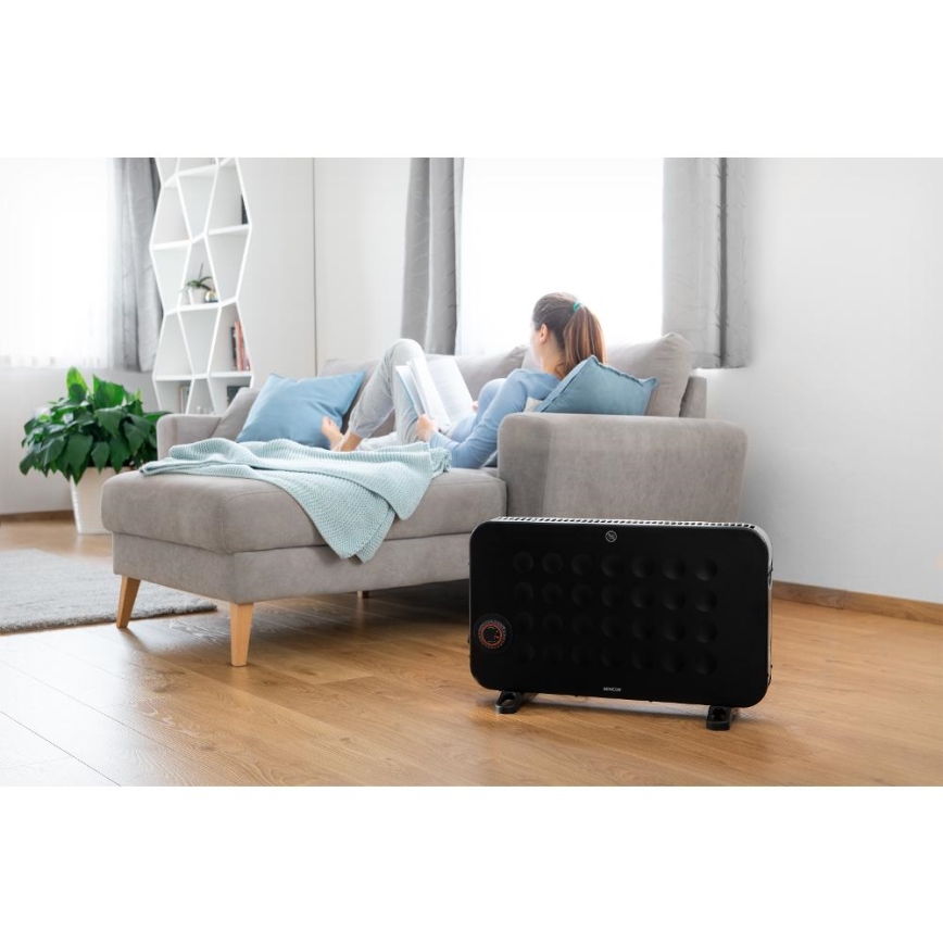 Sencor - Elektriline konvektor küttekeha 750/1250/2000W/230V termostaat IP24 must