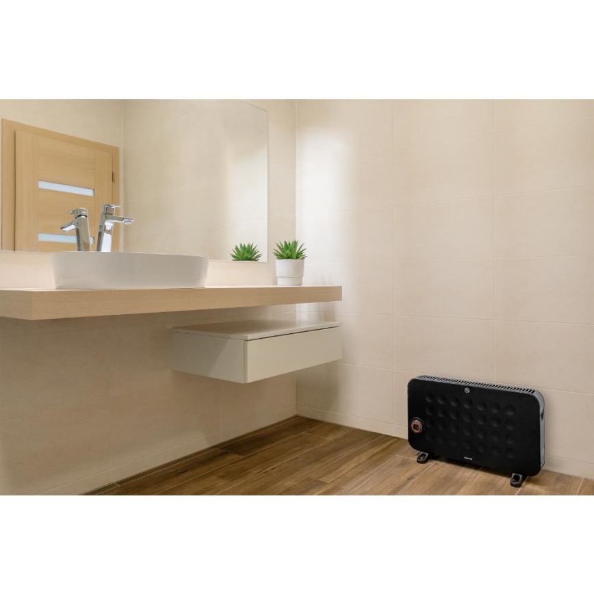 Sencor - Elektriline konvektor küttekeha 750/1250/2000W/230V termostaat IP24 must