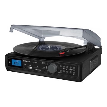 Sencor - Grammofon USB-ga/SD/FM 8W/230V + kaugjuhtimispult