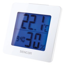 Sencor - Ilmajaam LCD ekraani ja äratuskellaga 1xAA valge