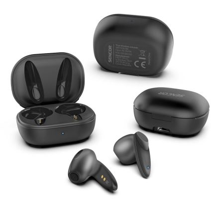 Sencor - Juhtmevaba earphones 230 mAh + 2x 25 mAh IPX4 must