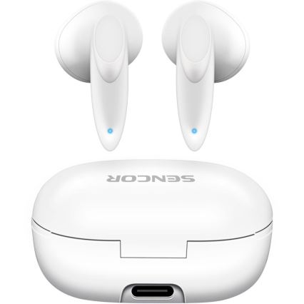 Sencor - Juhtmevaba earphones 230 mAh + 2x 25 mAh IPX4 valge