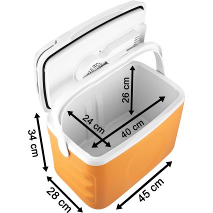 Sencor - Kaasaskantav autokülmik 22 l 45W/12V oranž/valge