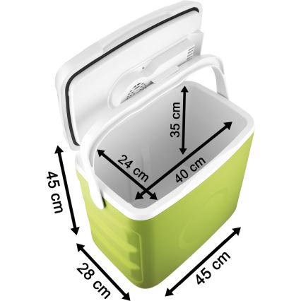 Sencor - Kaasaskantav autokülmik 30 l 55W/5V/12V/230V roheline/valge