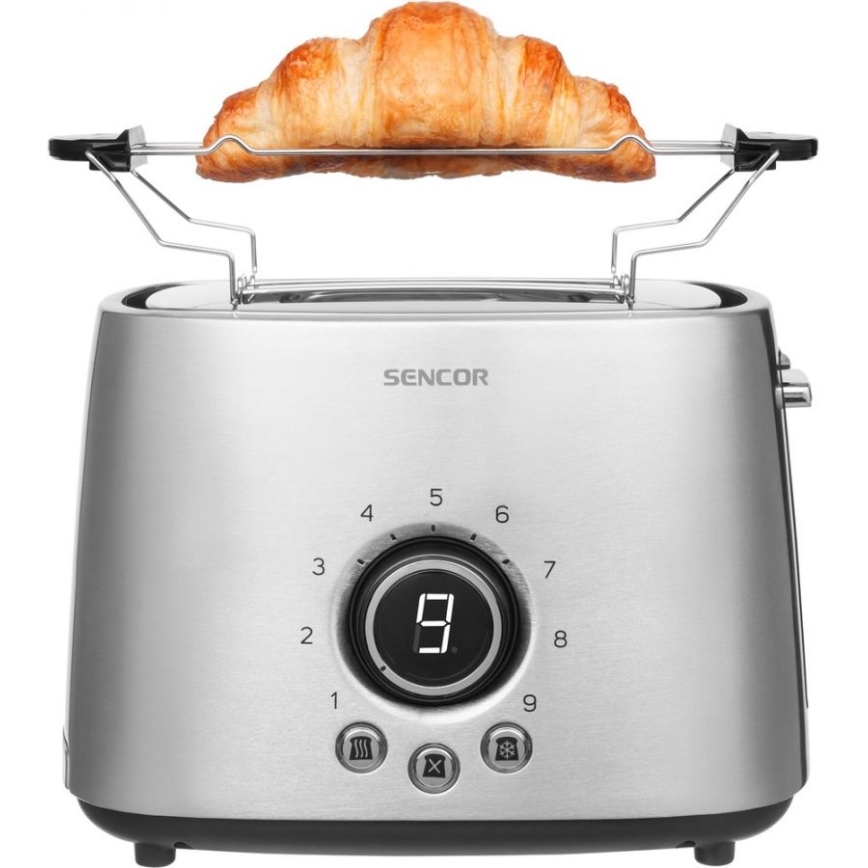 Sencor - Kahe avaga röster soojendusrestiga 1000W/230V hõbedane