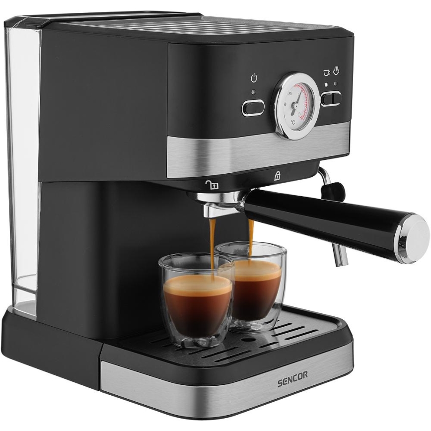 Sencor - Käpaga kohvimasin espresso 1050W/230V must/matt kroom