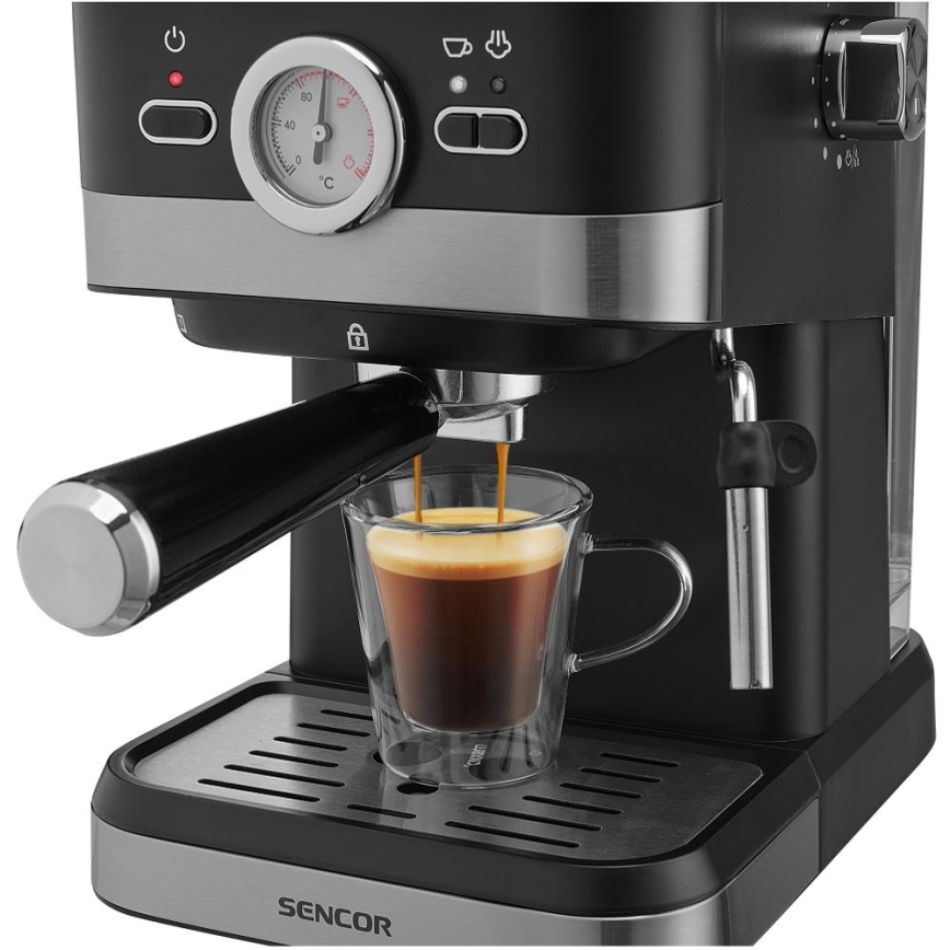 Sencor - Käpaga kohvimasin espresso 1050W/230V must/matt kroom