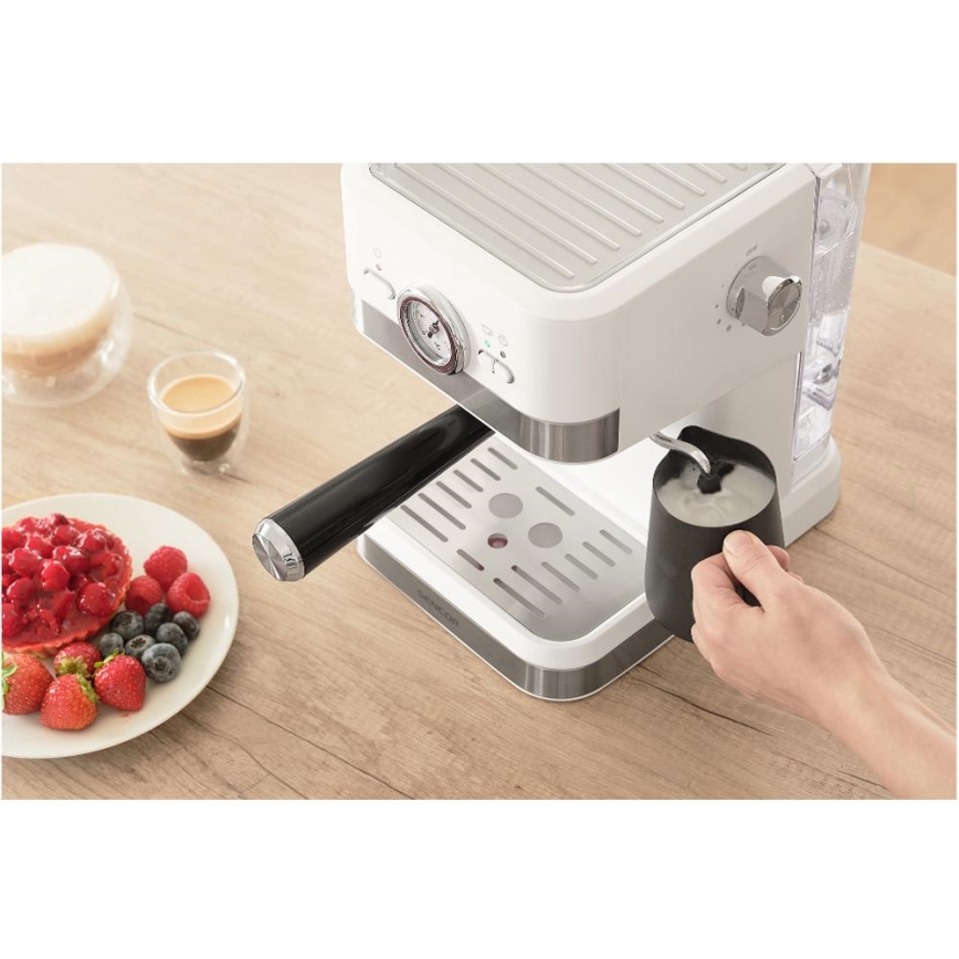 Sencor - Käpaga kohvimasin espresso 1050W/230V valge/matt kroom