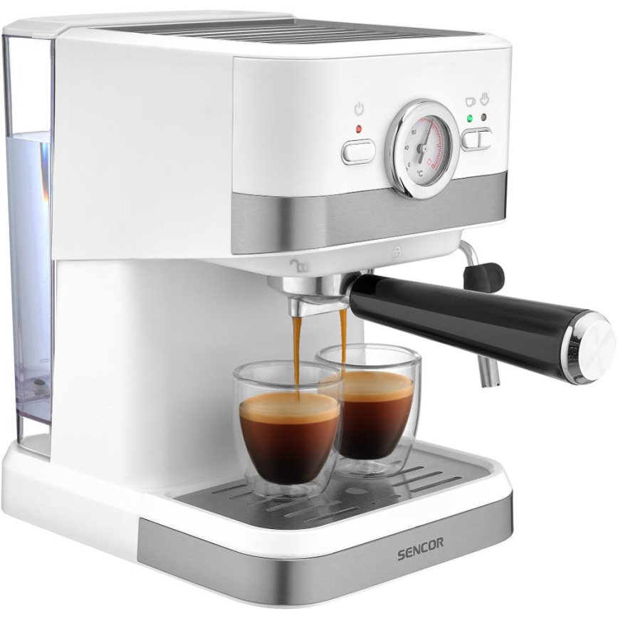 Sencor - Käpaga kohvimasin espresso 1050W/230V valge/matt kroom
