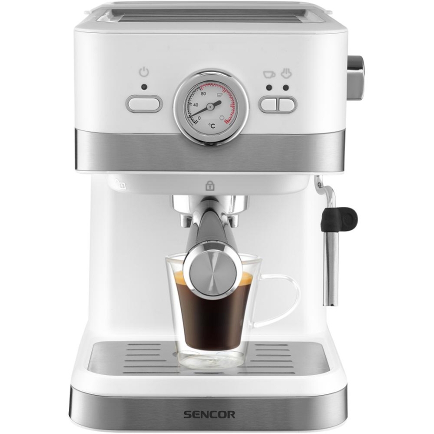 Sencor - Käpaga kohvimasin espresso 1050W/230V valge/matt kroom