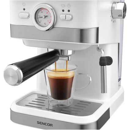 Sencor - Käpaga kohvimasin espresso 1050W/230V valge/matt kroom