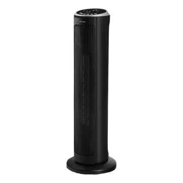 Sencor - Keraamilise küttekehaga ventilaator 1300/2200W/230V must + kaugjuhtimispult