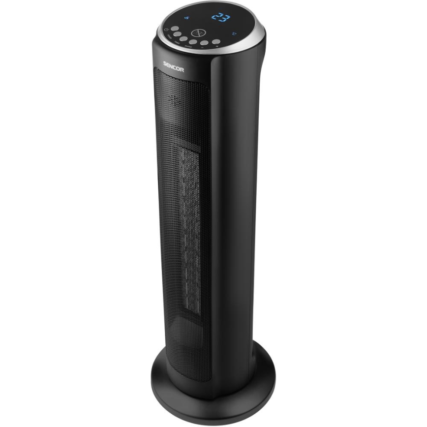 Sencor - Keraamilise küttekehaga ventilaator 1300/2200W/230V must + kaugjuhtimispult