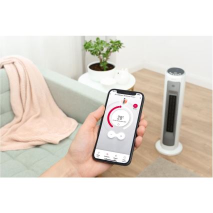 Sencor - Ventilaator keraamilise küttekehaga 2200W/230V Wi-Fi valge + kaugjuhtimispult