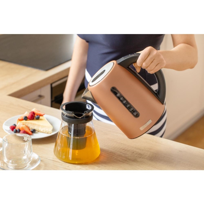 Sencor - Kiire veekeetja temperatuuri reguleerimisega 1,7 l 2150W/230V vaskse tooniga